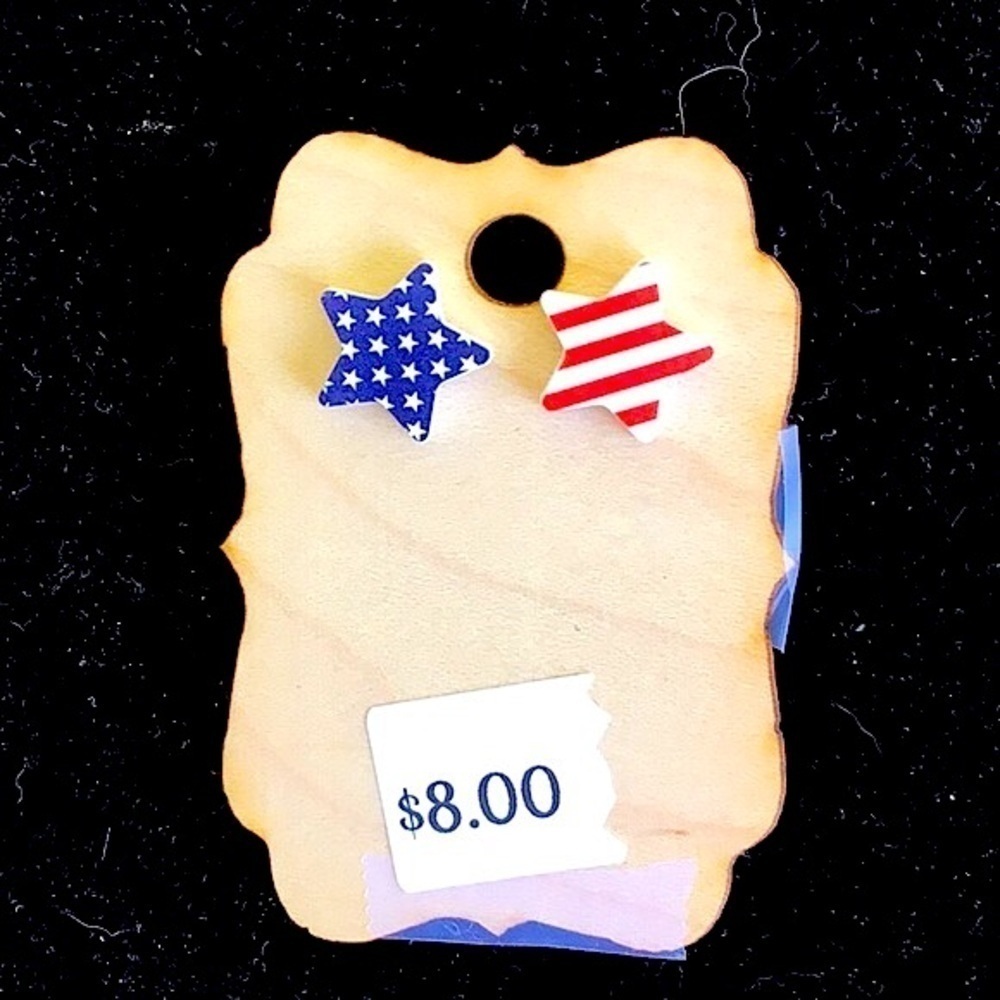 Stars American Flag Stud Earrings (61jj)